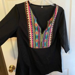 Black shirt with collar accent